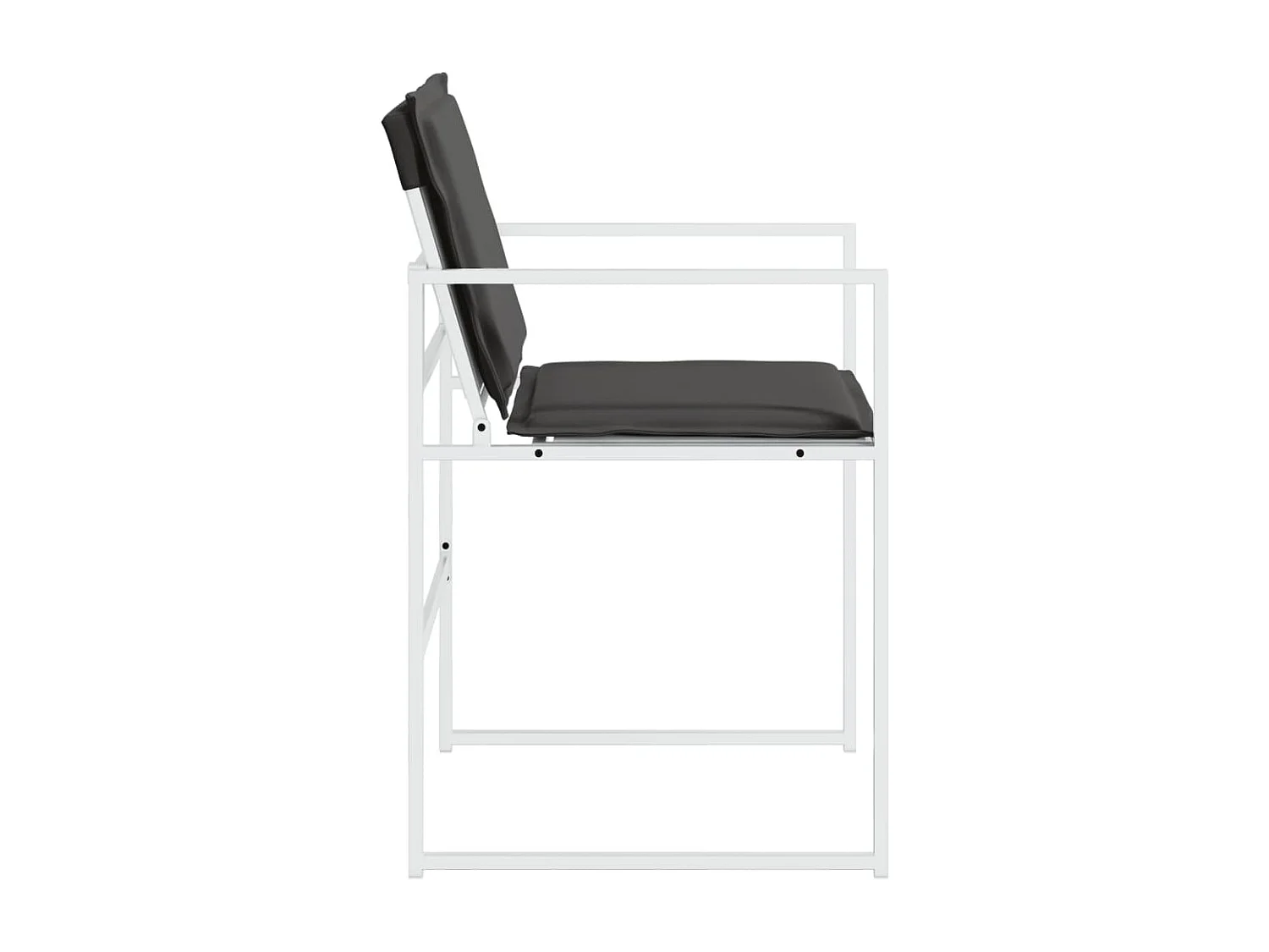 Chaises de jardin avec coussins lot de 4 blanc acier/textilène