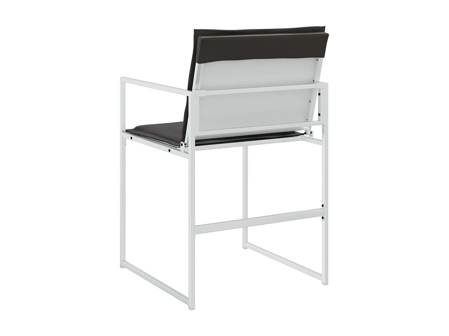 Chaises de jardin avec coussins lot de 4 blanc acier/textilène