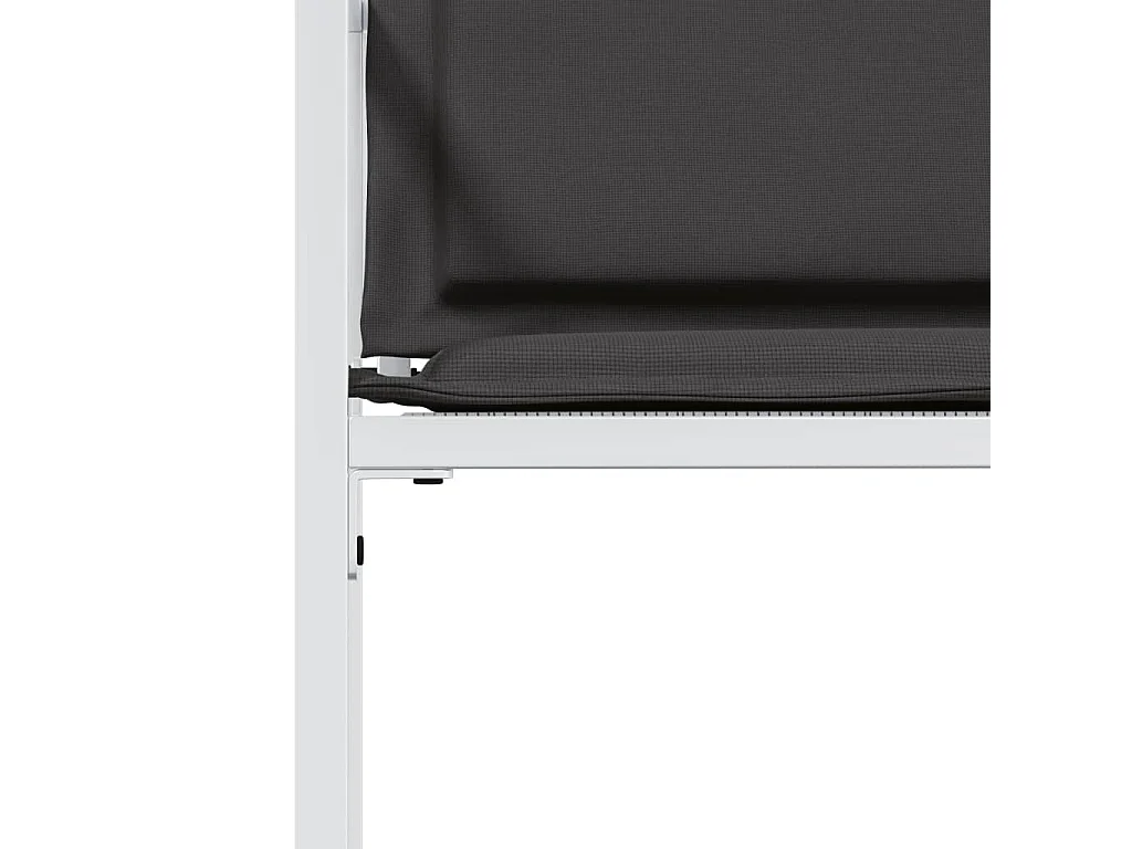 Chaises de jardin avec coussins lot de 4 blanc acier/textilène