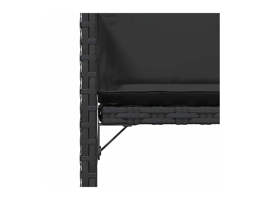 Set van 4 tuinstoelen met zwarte rieten kussens