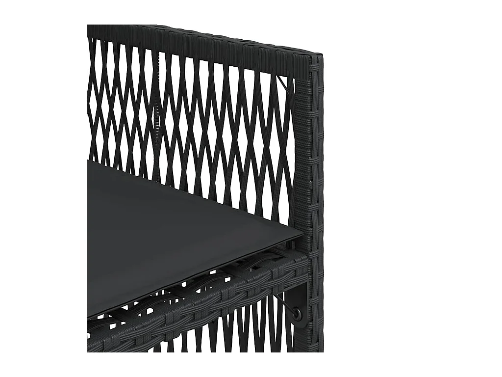 Set van 4 tuinstoelen met zwarte rieten kussens