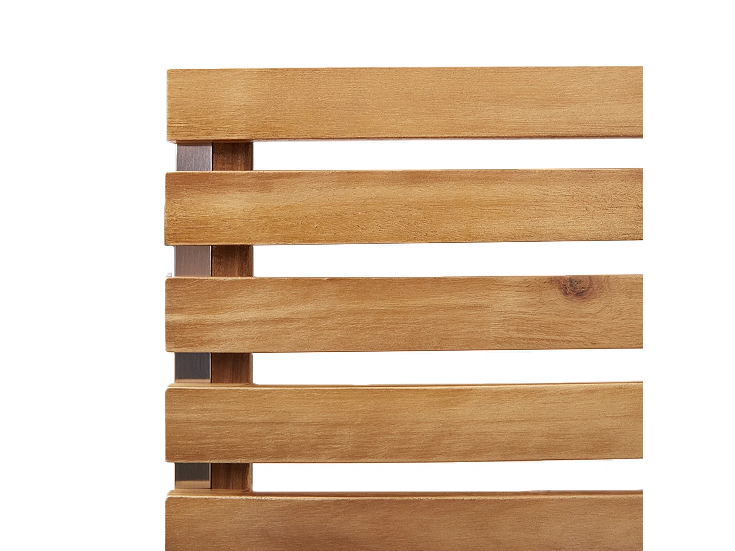 Chaises de jardin empilables 2 pcs en bois d'acacia et acier inoxydable