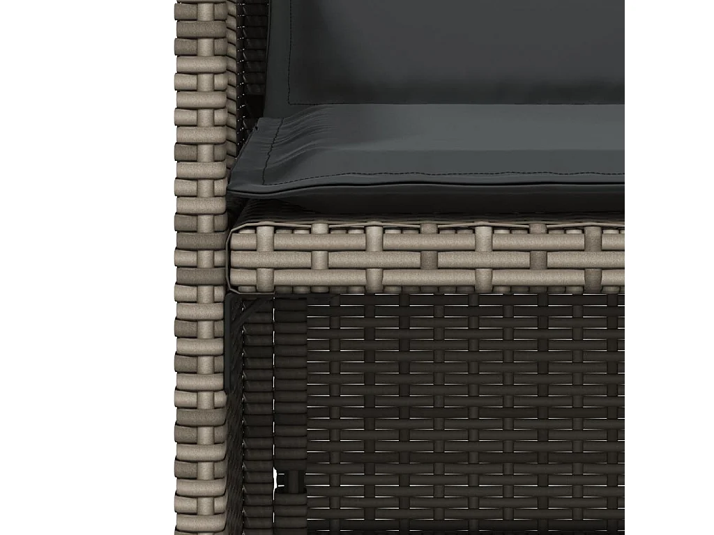 Chaises de jardin avec coussins lot de 4 gris résine tressée