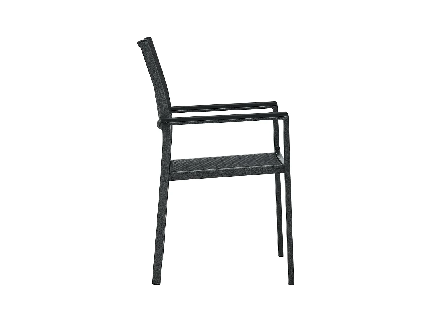 Chaises de jardin lot de 2 Noir Plastique Aspect de rotin