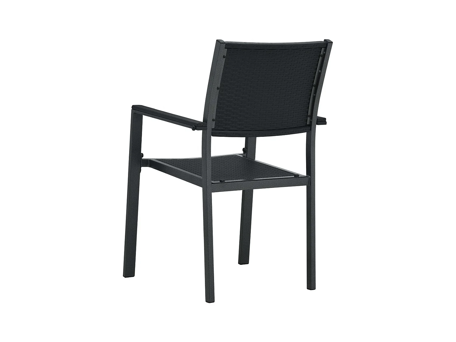 Chaises de jardin lot de 2 Noir Plastique Aspect de rotin