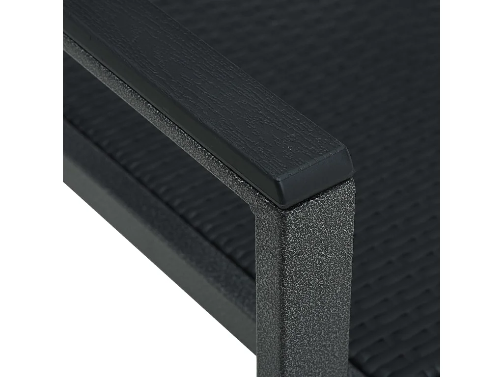 Chaises de jardin lot de 2 Noir Plastique Aspect de rotin