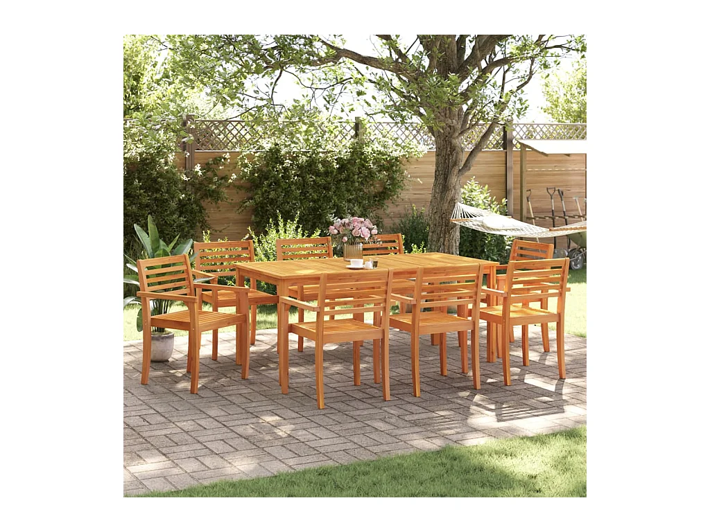 Tuinstoelen set van 8 59x55x85 massief acaciahout