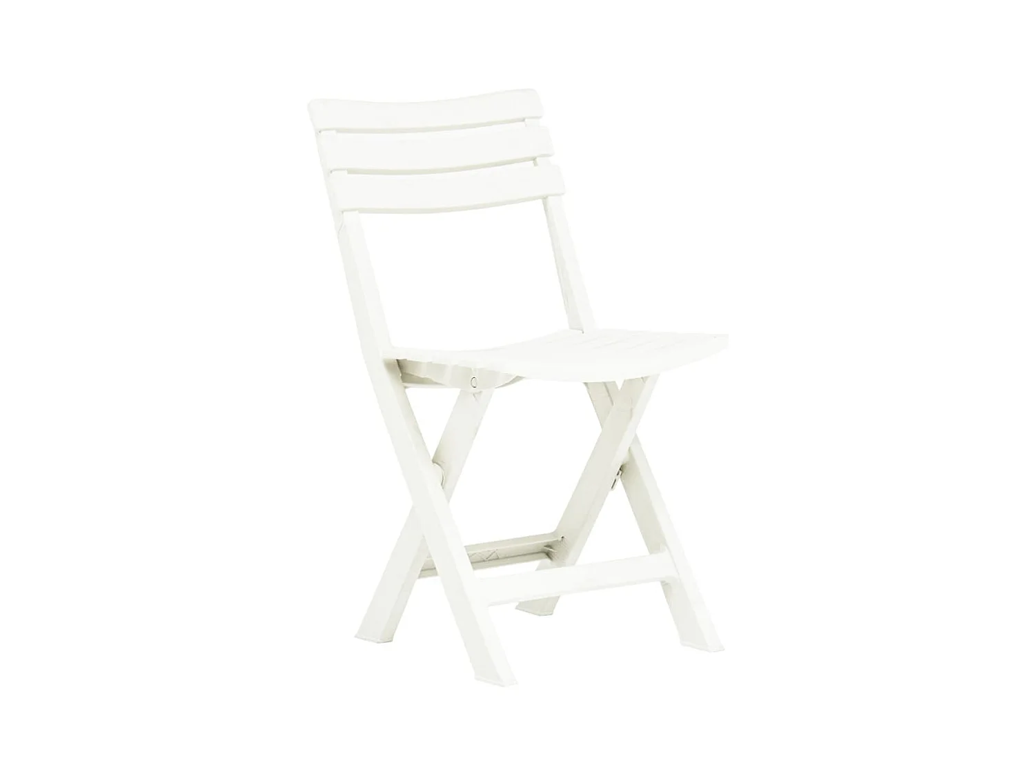 Set di 2 sedie pieghevoli da giardino in plastica bianca