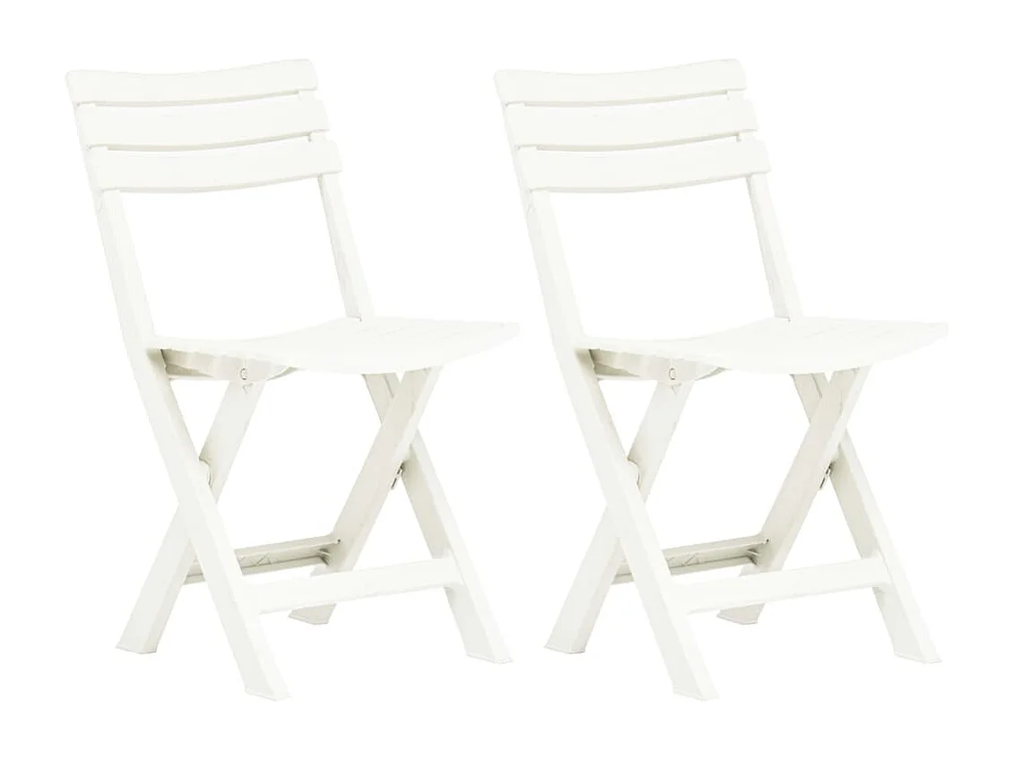 Chaises de jardin pliables lot de 2 Plastique Blanc