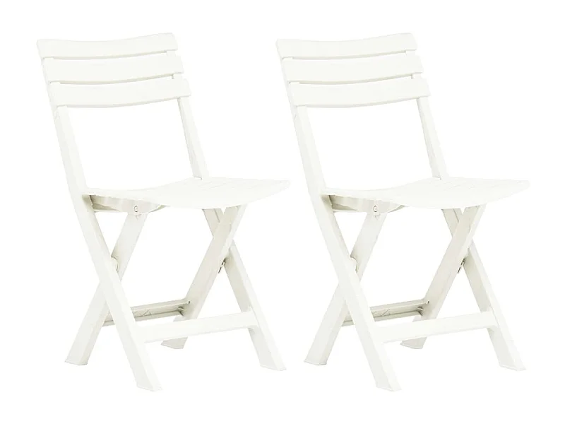 Chaises de jardin pliables lot de 2 Plastique Blanc