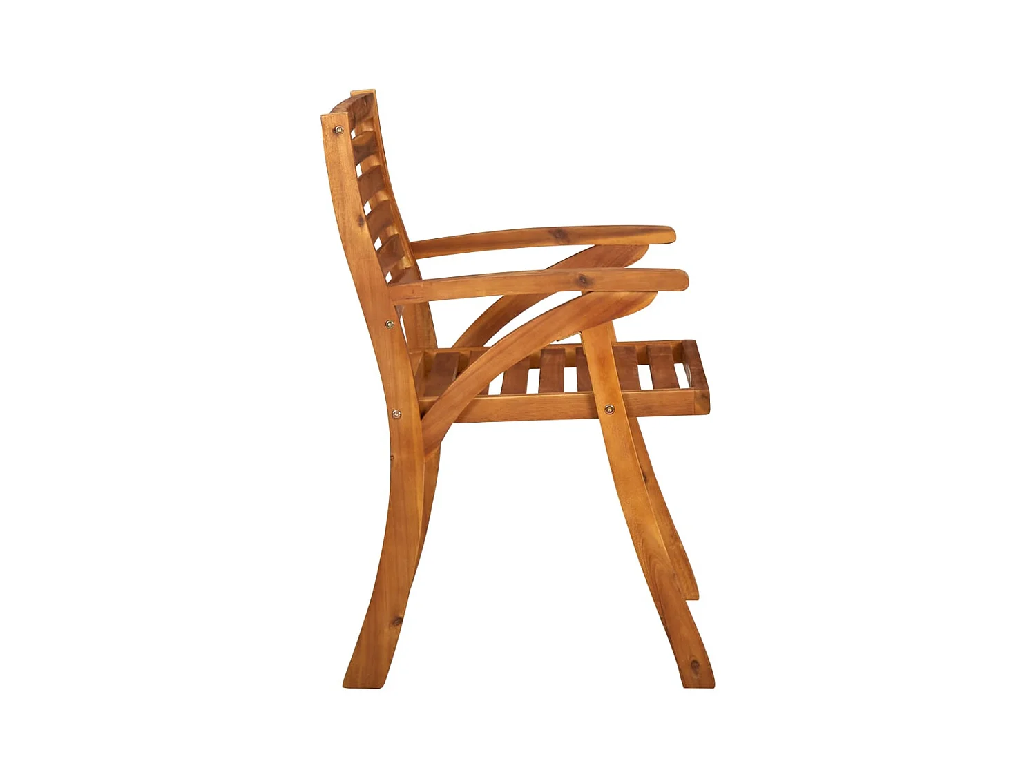 Juego de 3 sillas de jardín de madera maciza de acacia