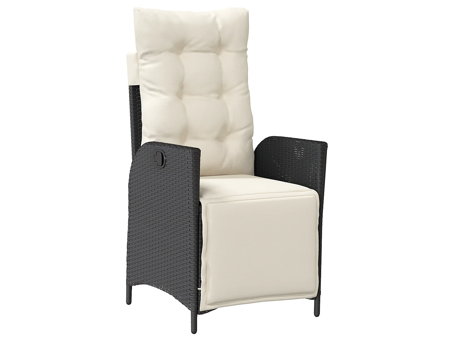 Ensemble de 5 Chaises de Jardin en Rattan Noir