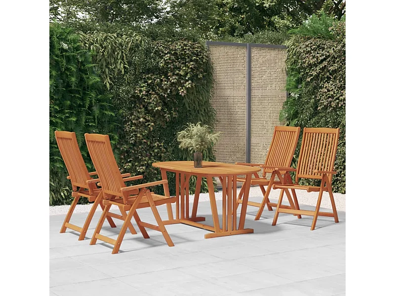 Opvouwbare tuinstoelen set van 4 massief eucalyptushout