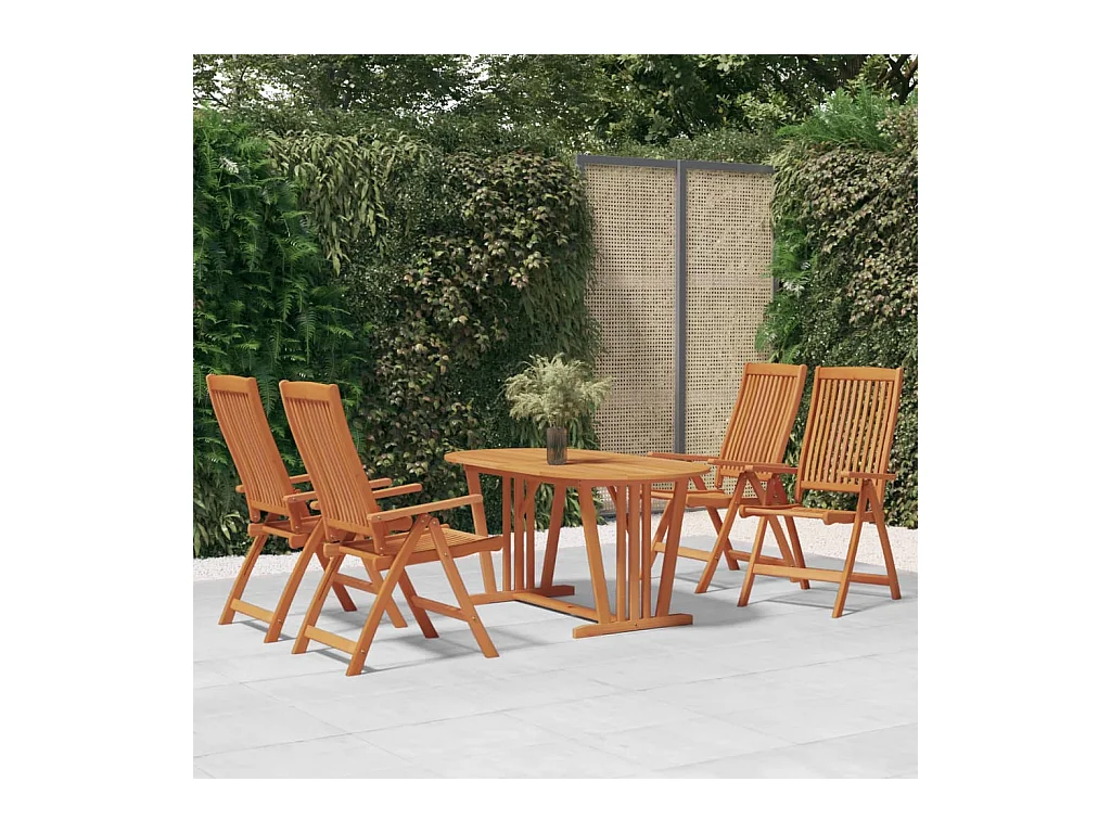 Klappbare Gartenstühle 4er Set aus massivem Eukalyptusholz