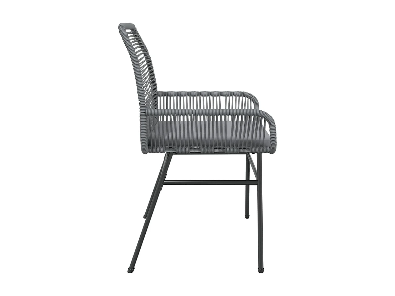 Chaises de jardin lot de 2 avec coussins gris résine tressée