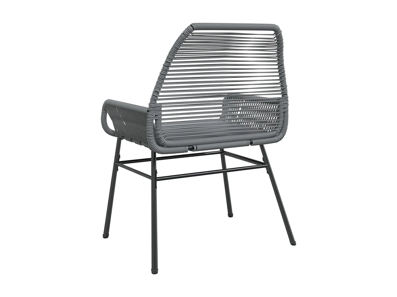 Chaises de jardin lot de 2 avec coussins gris résine tressée