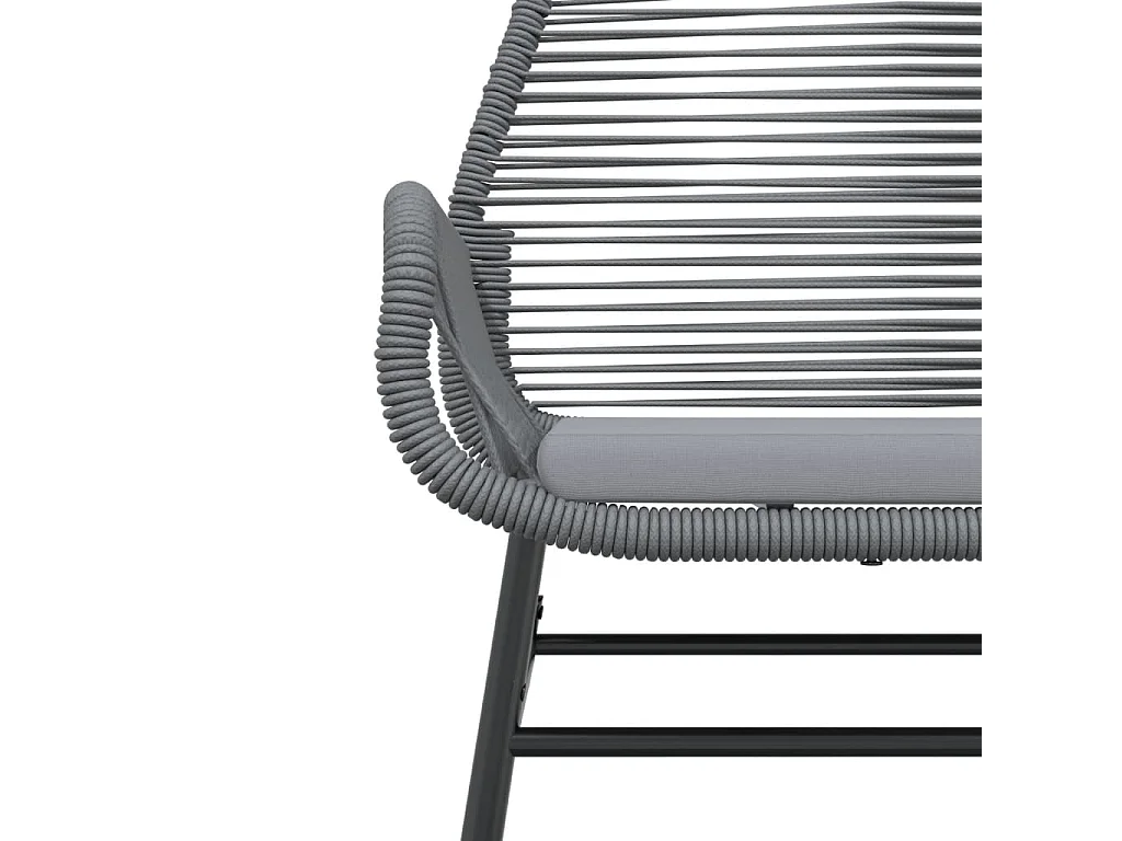 Chaises de jardin lot de 2 avec coussins gris résine tressée