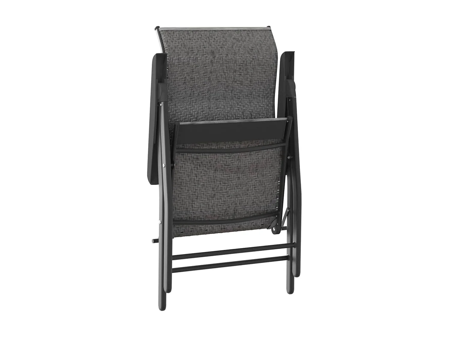 Chaises pliables de jardin lot de 4 gris résine tressée