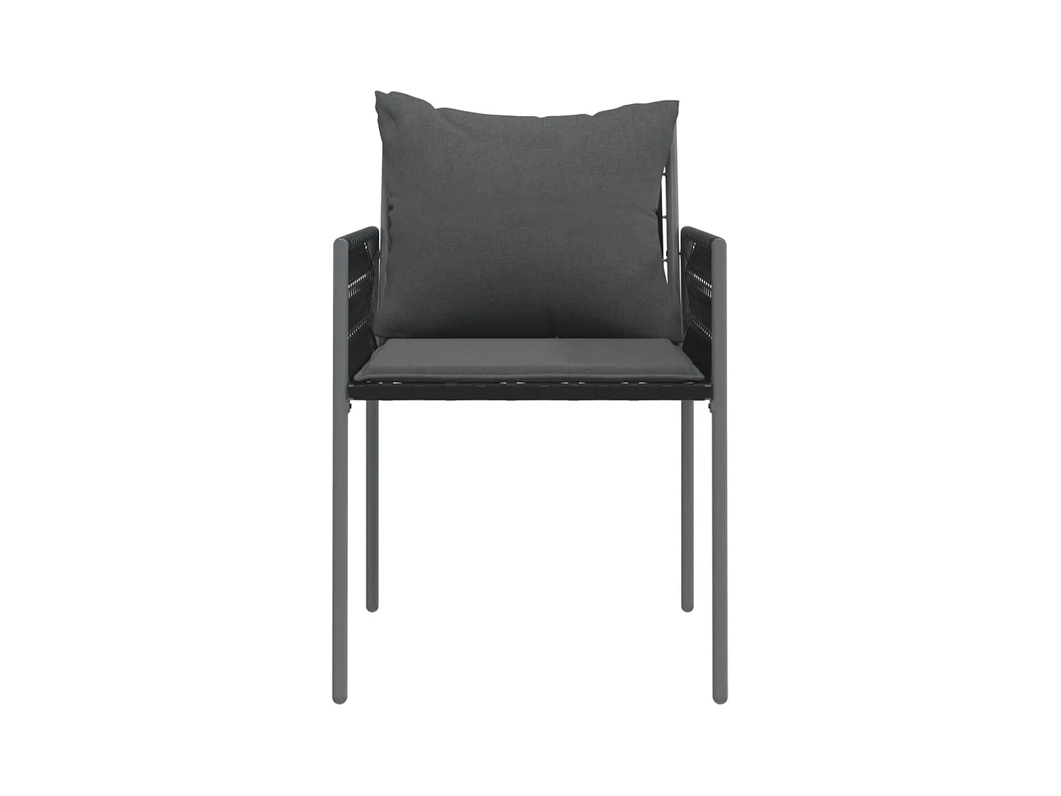 Tuinstoelen met kussens set van 6 zwart 54x61x83 cm rotan