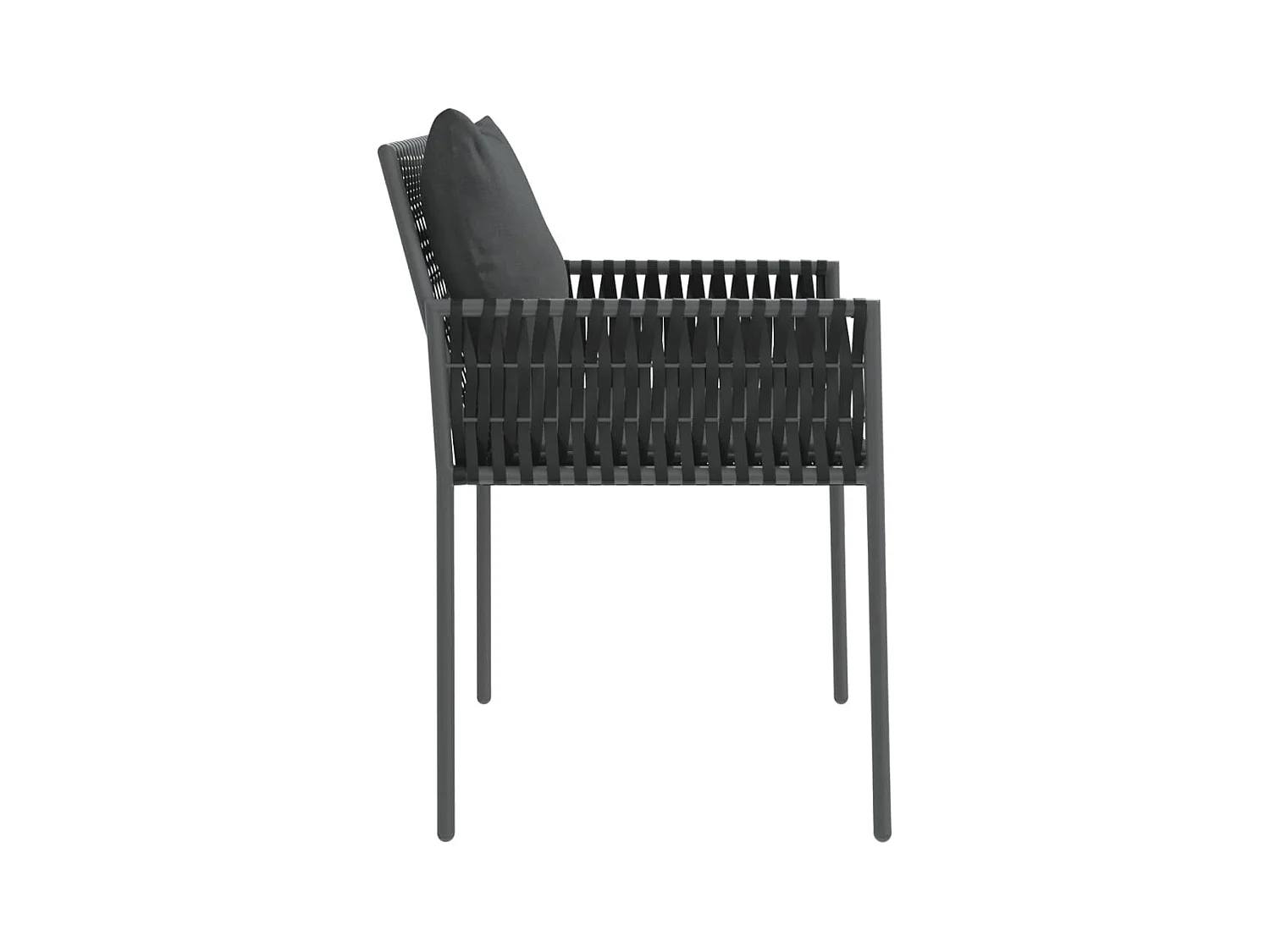 Tuinstoelen met kussens set van 6 zwart 54x61x83 cm rotan