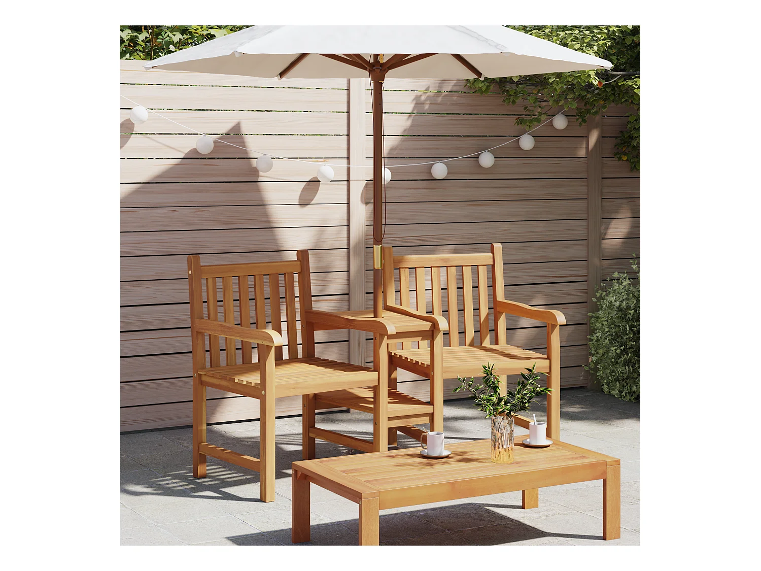 Bruine tuinstoelen 152 x 63 x 89 cm massief teakhout