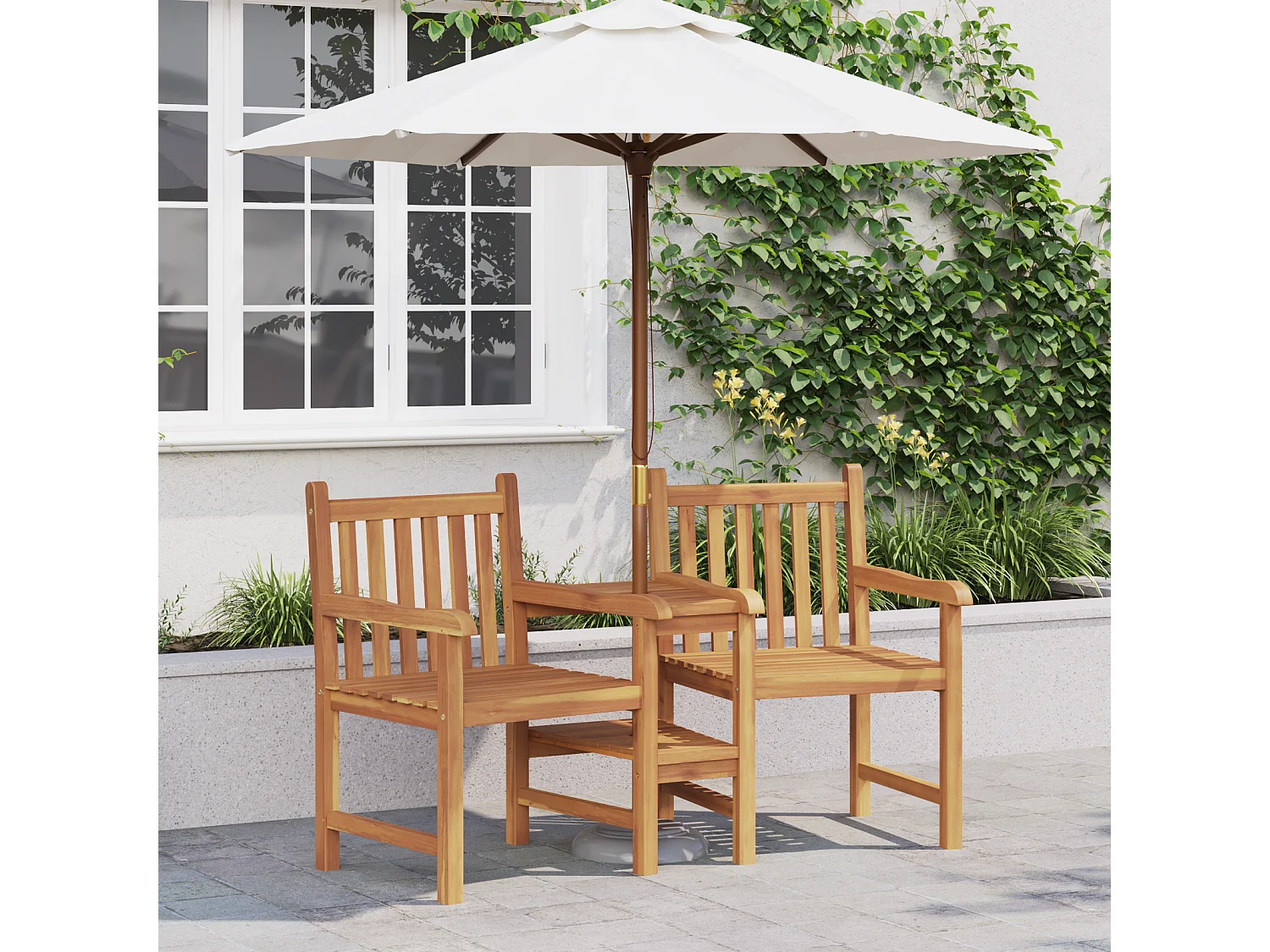 Chaises de Jardin Marron 152 x 63 x 89 cm Bois de teck solide