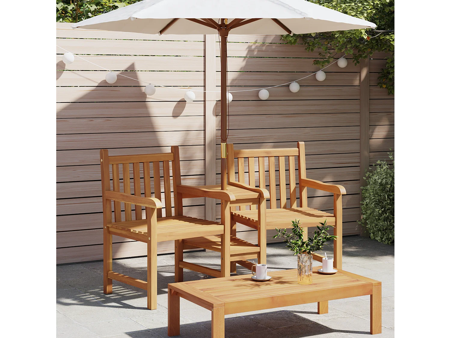 Sillas de jardín marrones 152 x 63 x 89 cm Madera maciza de teca