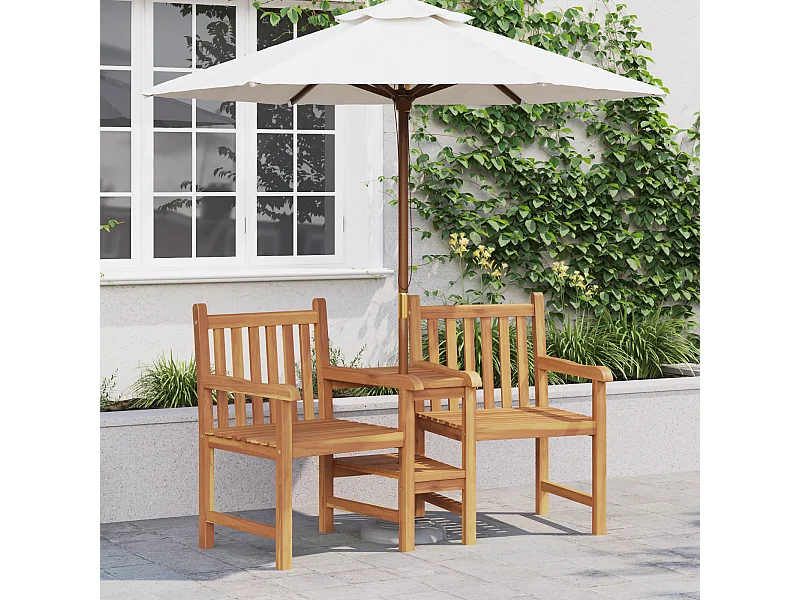 Braune Gartenstühle 152 x 63 x 89 cm Massivholz Teak