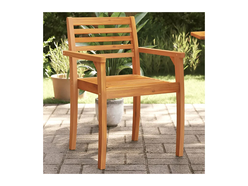 Set di 2 sedie da giardino 59x55x85 cm in legno massello di acacia
