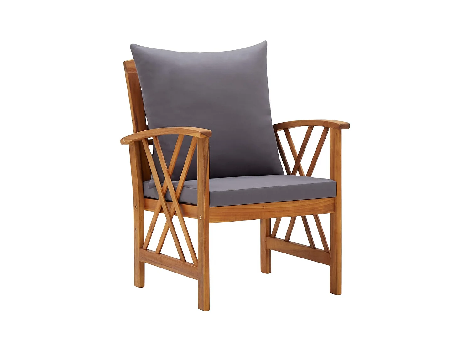 Chaises de jardin avec coussins lot de 2 Bois d'acacia massif