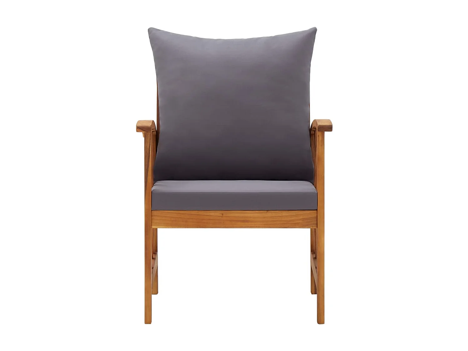 Juego de 2 sillas de jardín con cojines de madera maciza de acacia