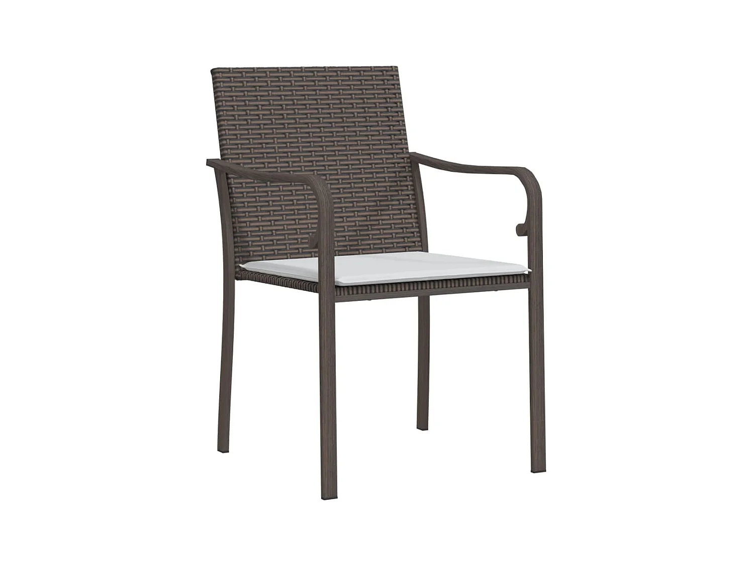 Set di 4 sedie e cuscini da giardino in rattan marrone 56x59x84 cm