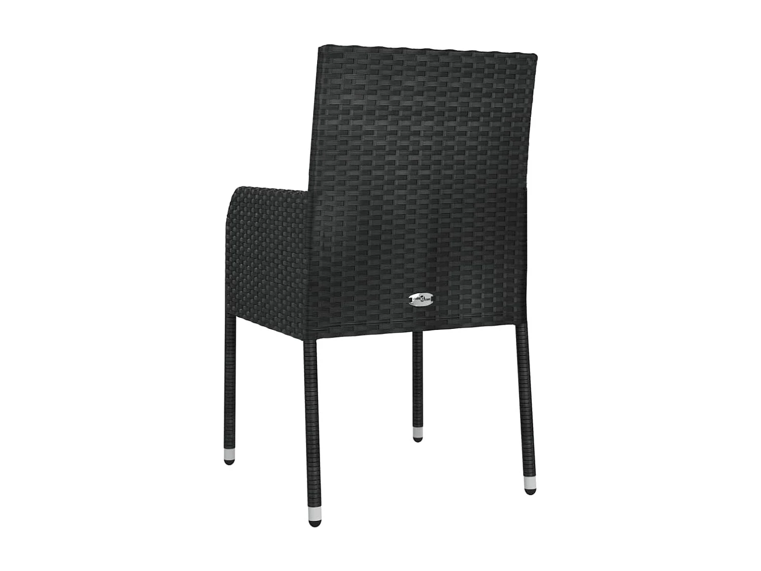 Chaises de jardin lot de 4 avec coussins Résine tressée Noir