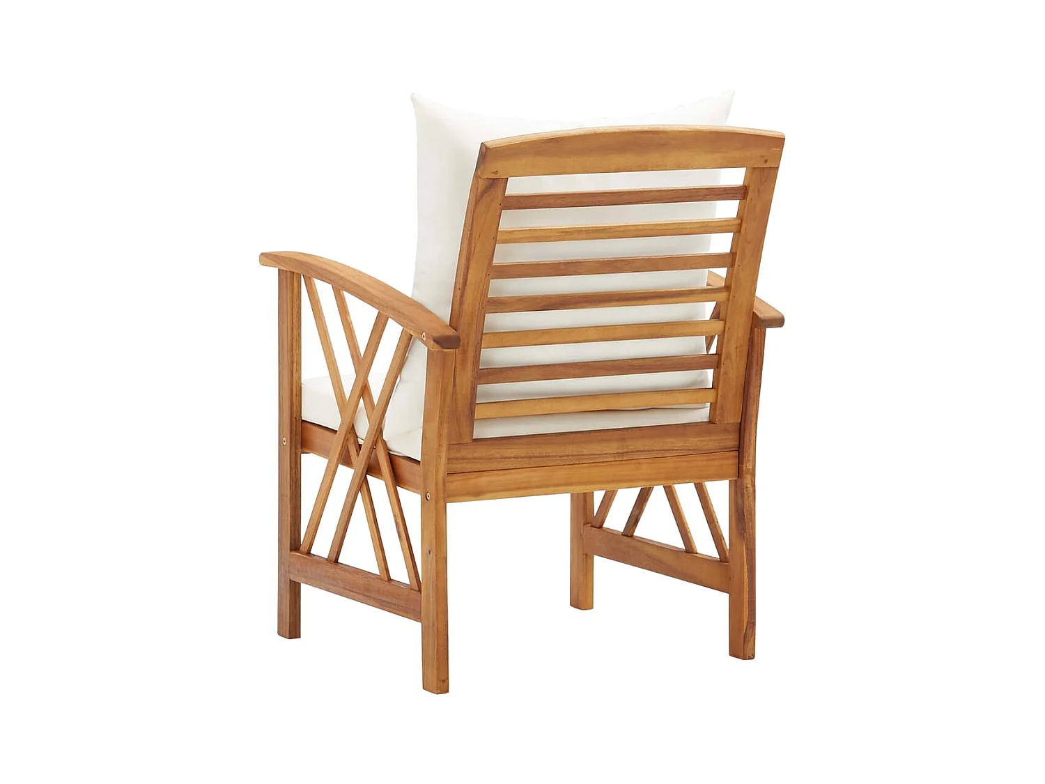 Set di 2 sedie da giardino con cuscini in legno massello di acacia