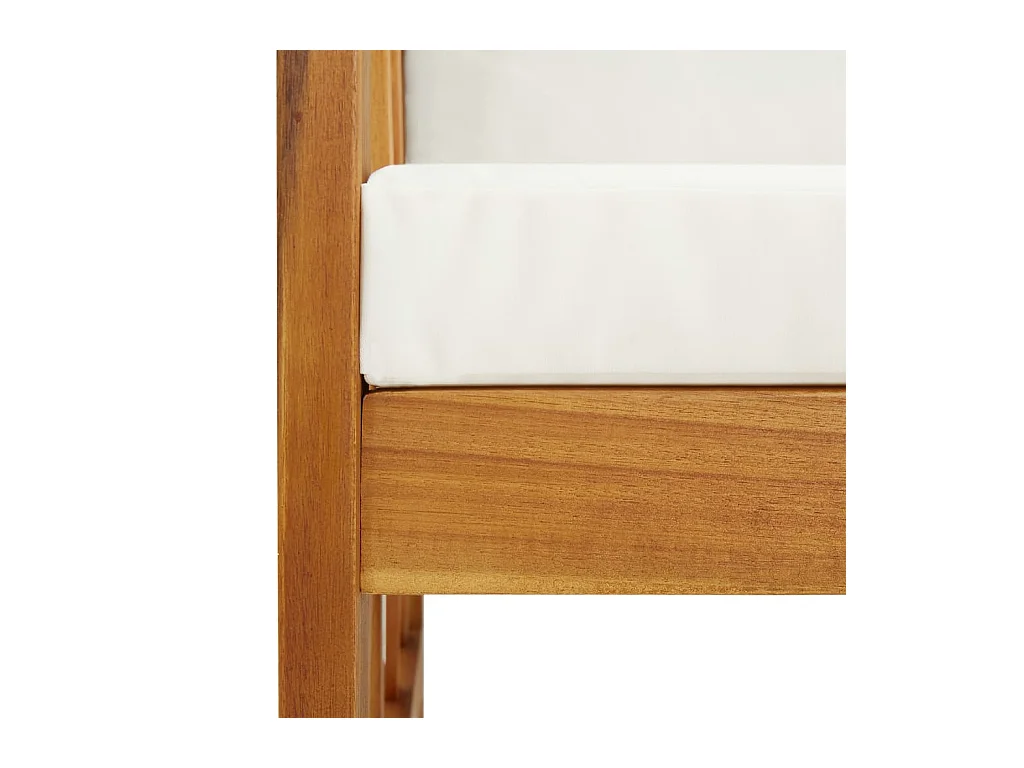 Set di 2 sedie da giardino con cuscini in legno massello di acacia