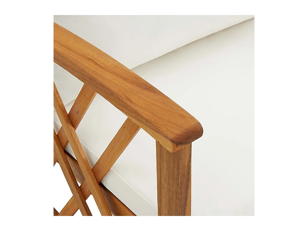 Set di 2 sedie da giardino con cuscini in legno massello di acacia