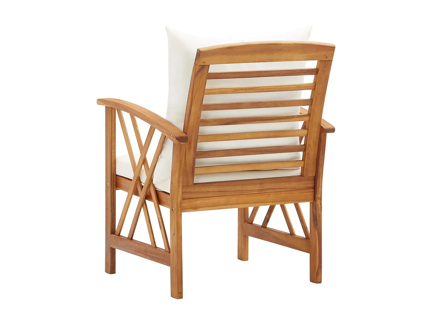 Chaises de jardin avec coussins lot de 2 Bois d'acacia massif