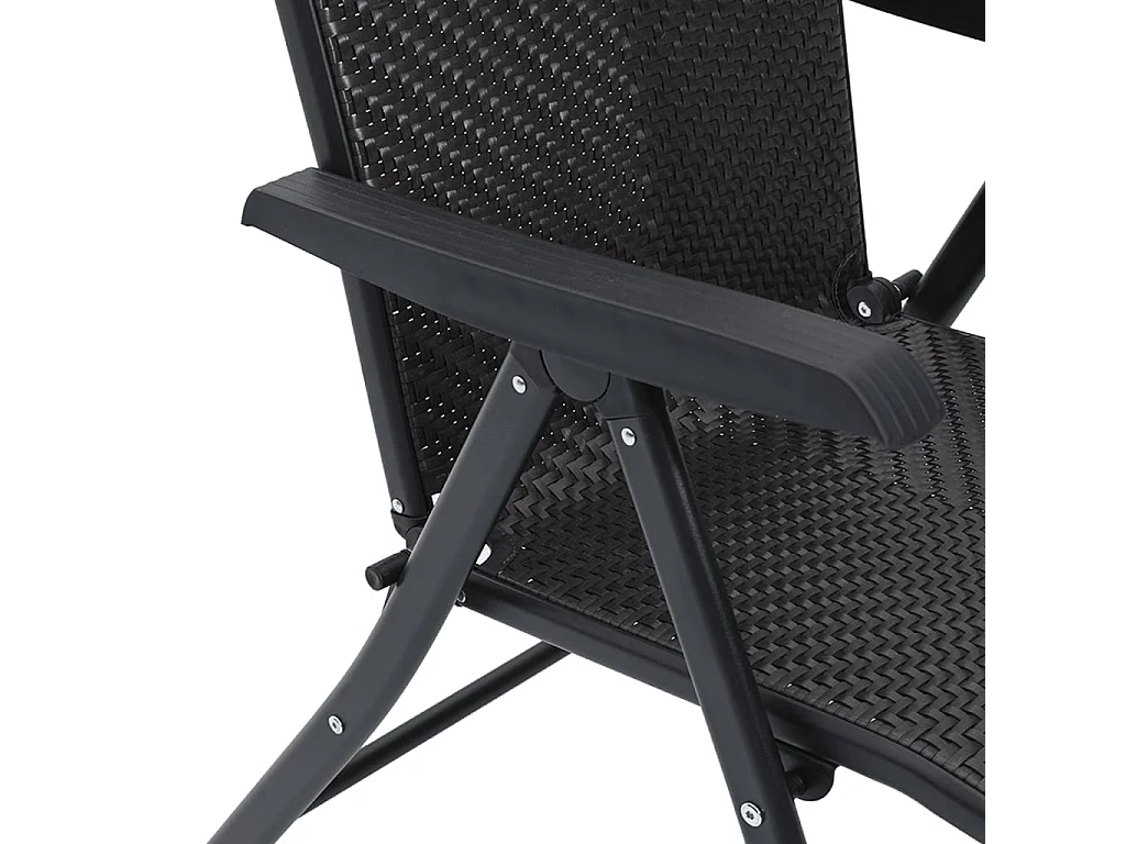 Chaises pliables jardin lot de 2 couleur café noir poly rotin