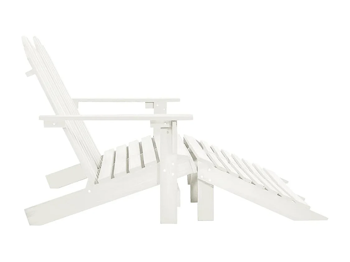 Silla de jardín Adirondack de 2 plazas y reposapiés en abeto blanco