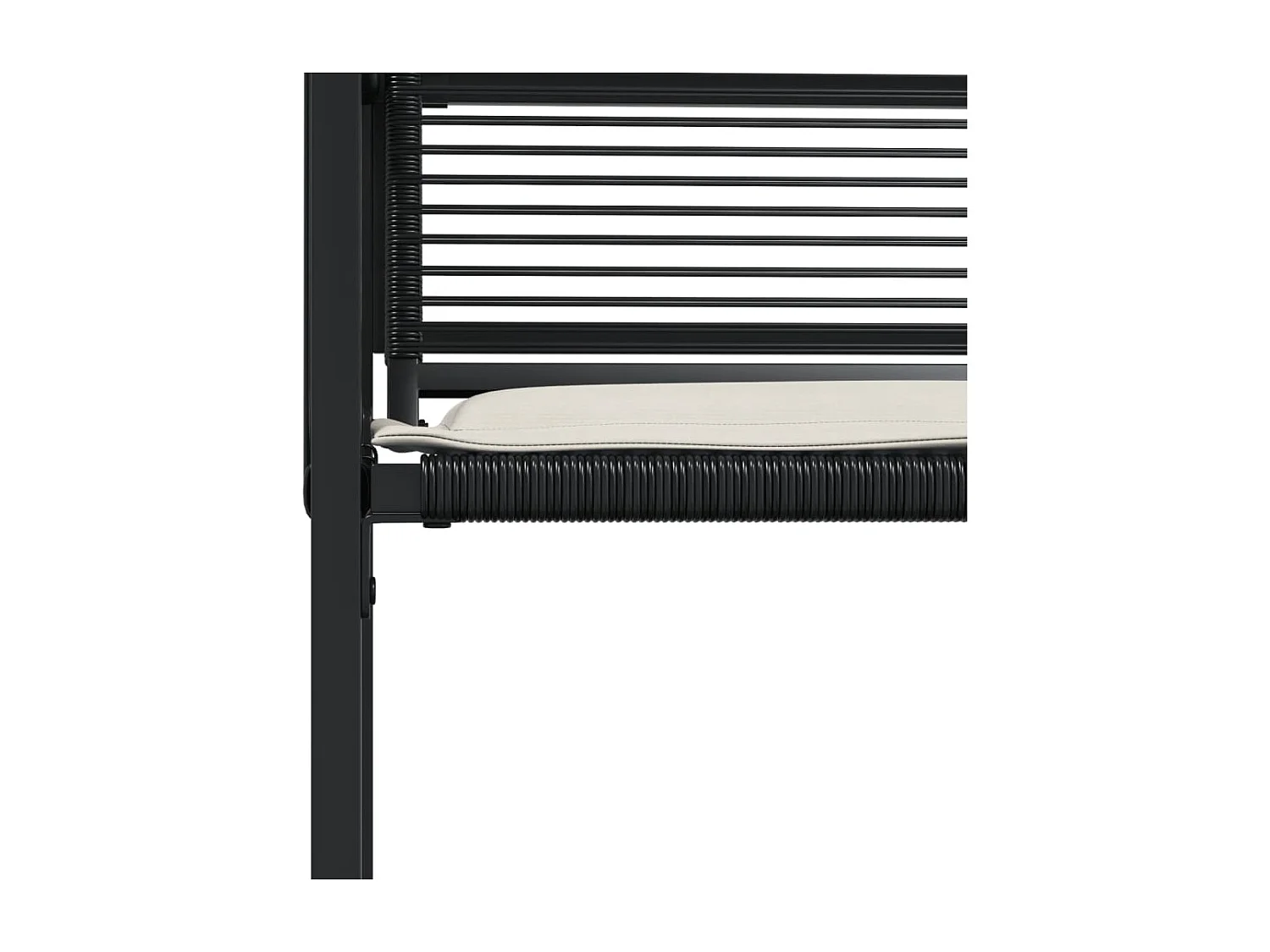 Set di 4 sedie da giardino con cuscini in vimini nero