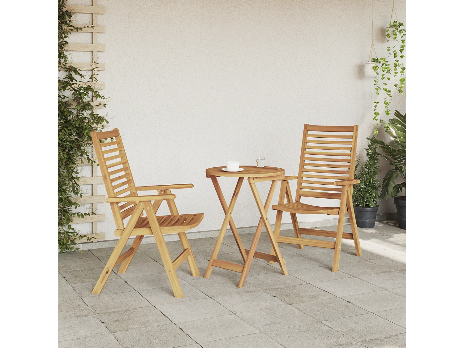 Sillas de jardín de teca de 2 piezas