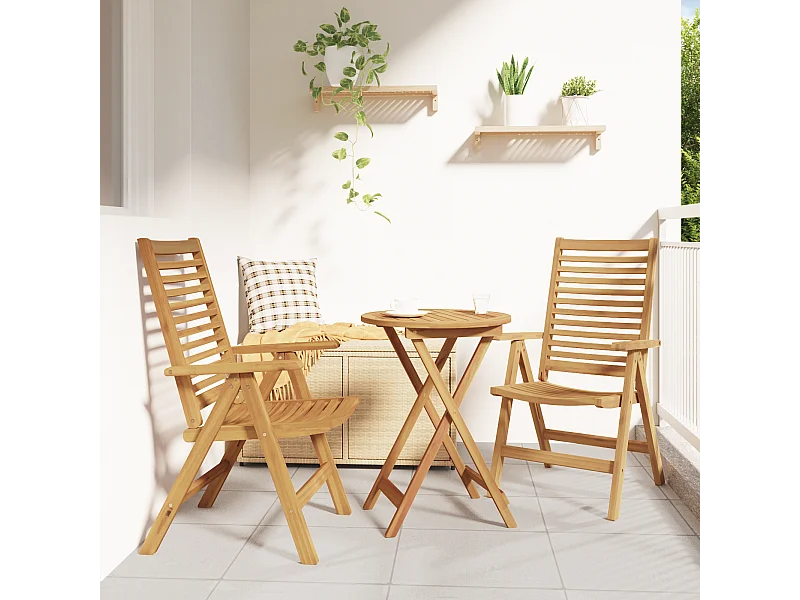 Chaises de jardin 2 pièces en teck