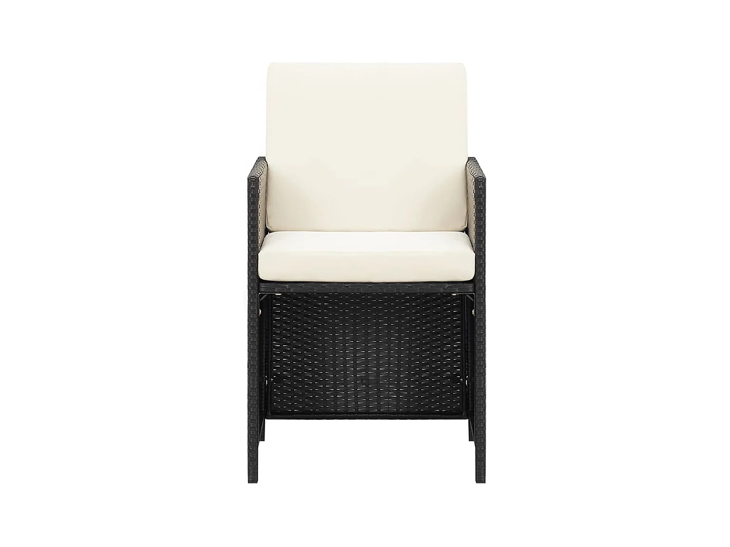 Chaises de jardin lot de 4 Résine tressée Noir