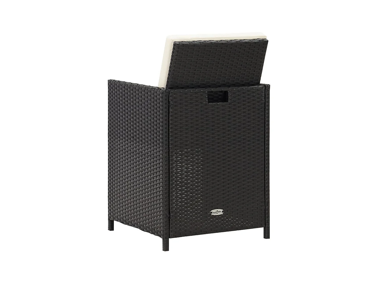 Chaises de jardin lot de 4 Résine tressée Noir