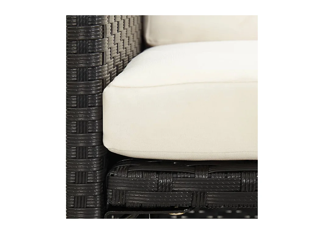 Chaises de jardin lot de 4 Résine tressée Noir