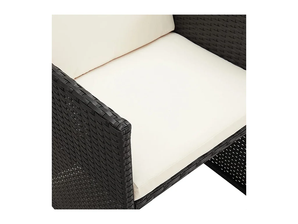 Chaises de jardin lot de 4 Résine tressée Noir