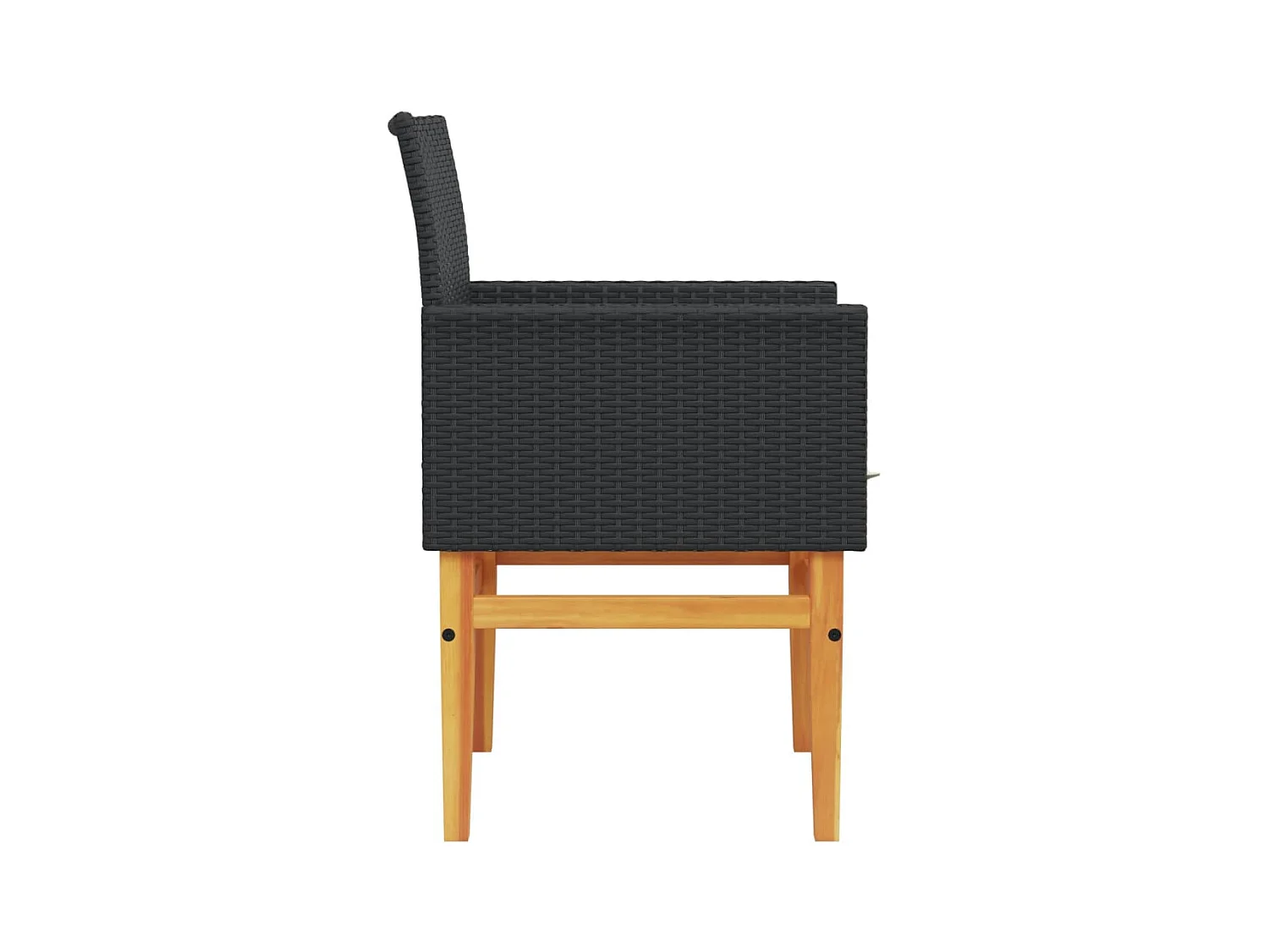 Tuinstoelen kussens set van 2 zwart geweven hars en hout