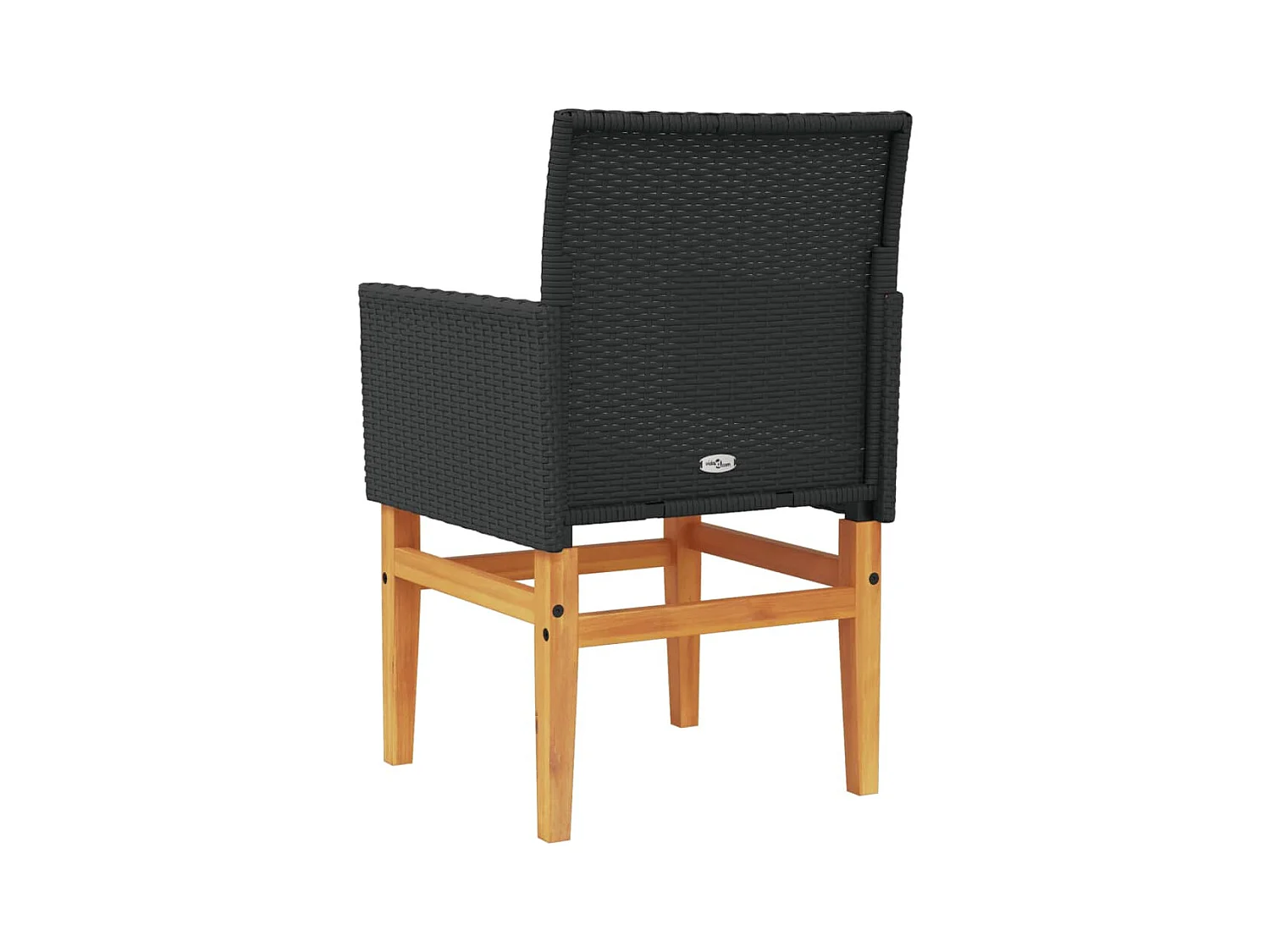 Tuinstoelen kussens set van 2 zwart geweven hars en hout