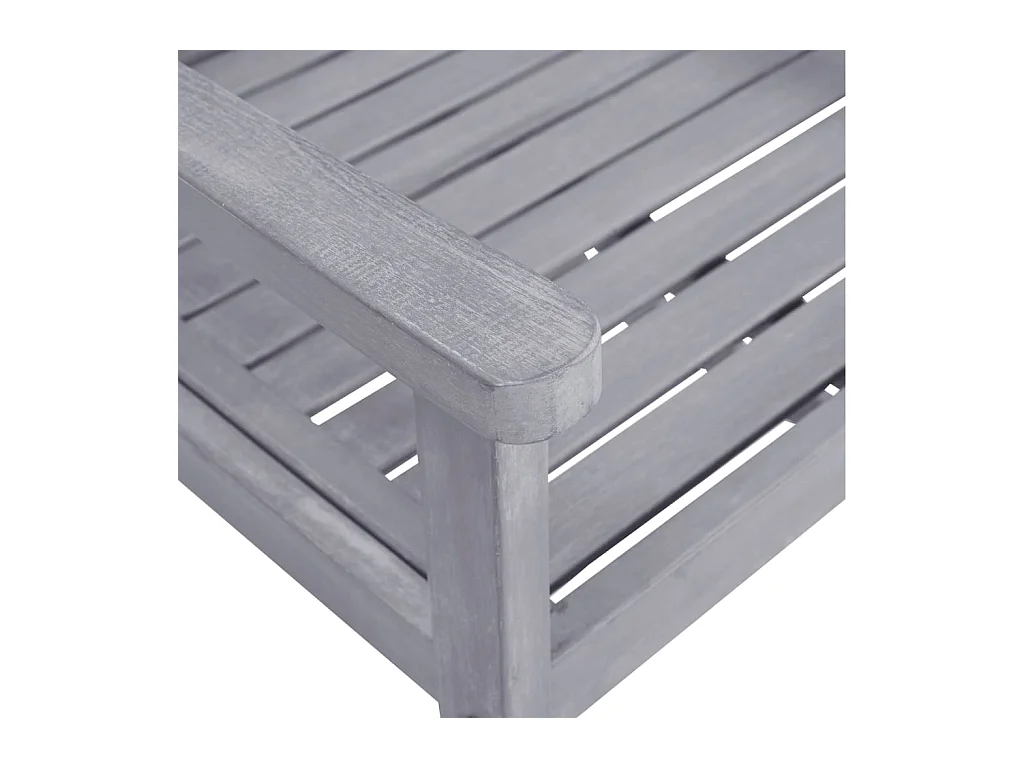 Set di 4 sedie da giardino in legno massello di acacia grigio