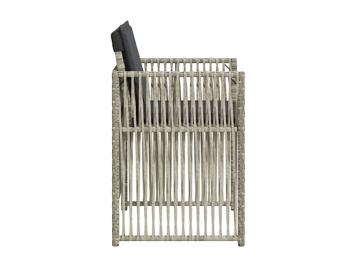 Juego de 4 sillas de jardín con cojines de ratán sintético gris claro